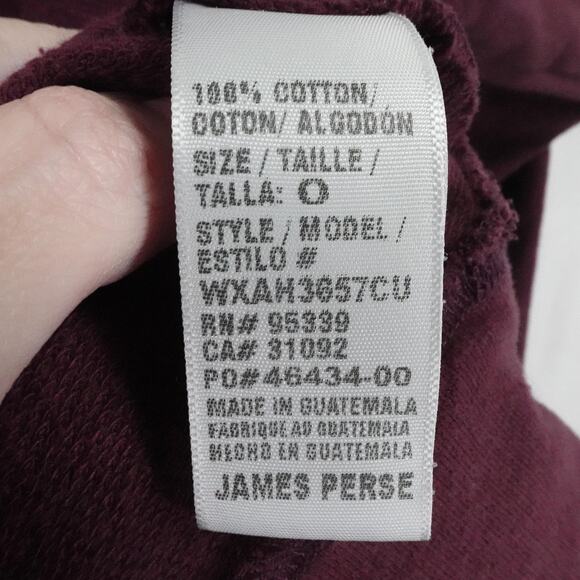 James Perse Sweater Womens 0 Burgundy Pullover Crewneck Preppy Casual Lounge - Picture 14 of 15